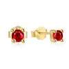 92184 <br> ear stud 4mm rd CZ birthstone .925 Gold Plated - Thumbnail Image 3