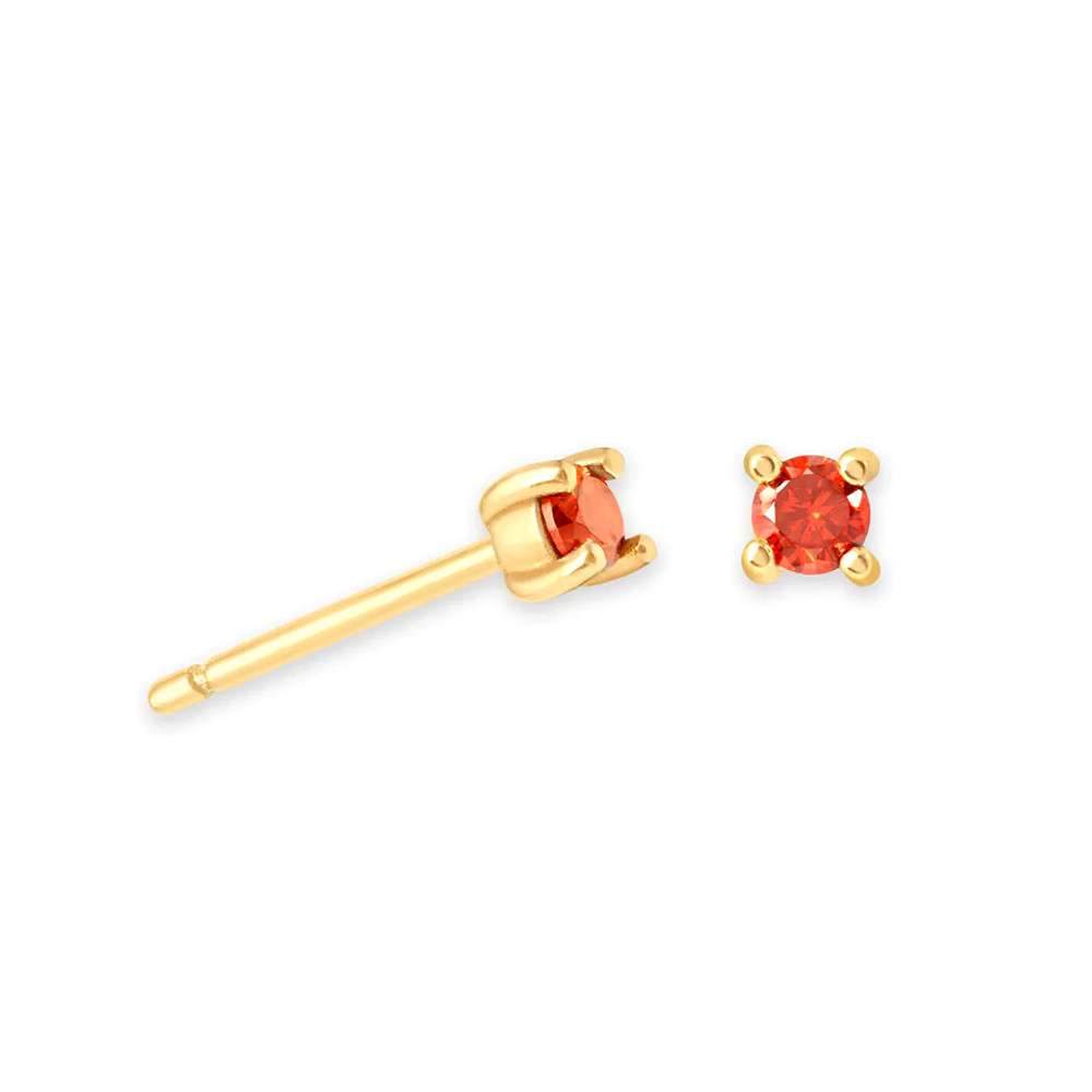 92184 <br> ear stud 4mm rd CZ birthstone .925 Gold Plated - Image 4