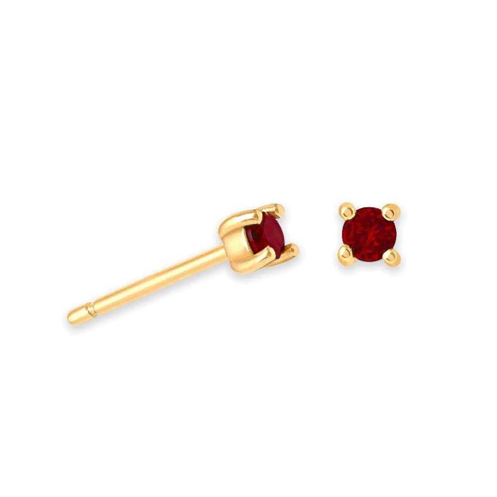 92184 <br> ear stud 4mm rd CZ birthstone .925 Gold Plated - Image 11