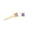 92184 <br> ear stud 4mm rd CZ birthstone .925 Gold Plated - Thumbnail Image 5