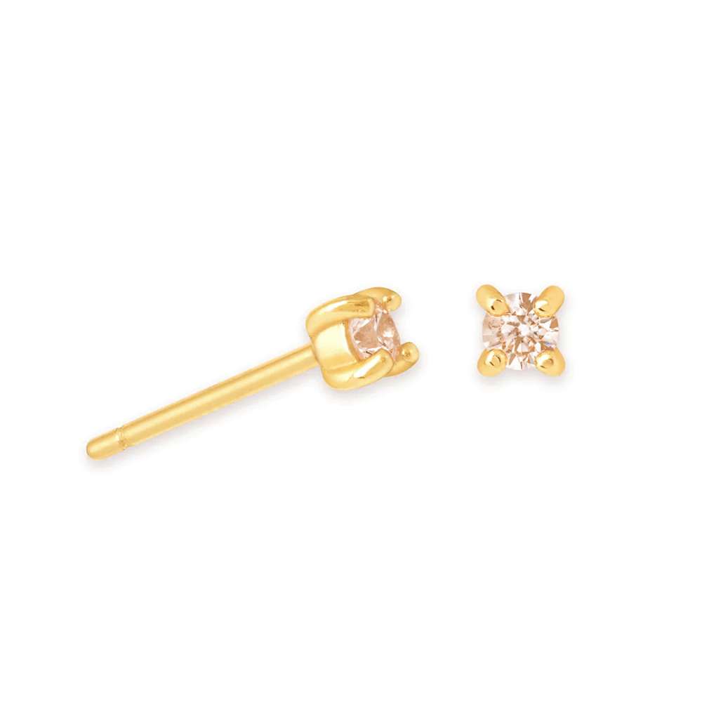 92184 <br> ear stud 4mm rd CZ birthstone .925 Gold Plated - Image 15