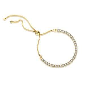 Close-Out-94988 <br> bracelet square 3mm CZ tennis bracelet .925 Gold Plated