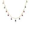 95143 <br> necklace rainbow colored water drop CZ's 16"+2" ext  .925 Gold plated - Thumbnail Image 3