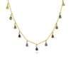 95143 <br> necklace rainbow colored water drop CZ's 16"+2" ext  .925 Gold plated - Thumbnail Image 1