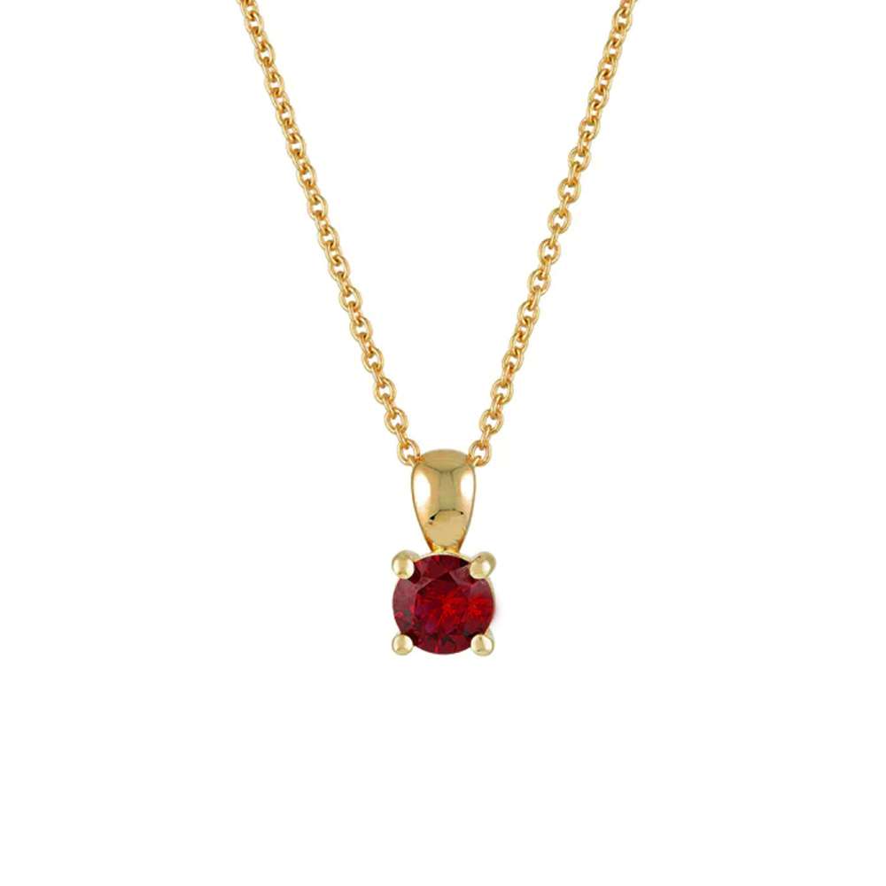 95184 <br> necklace 5mm round birthstone 16"+2" ext .925 Gold Plated - Image 11