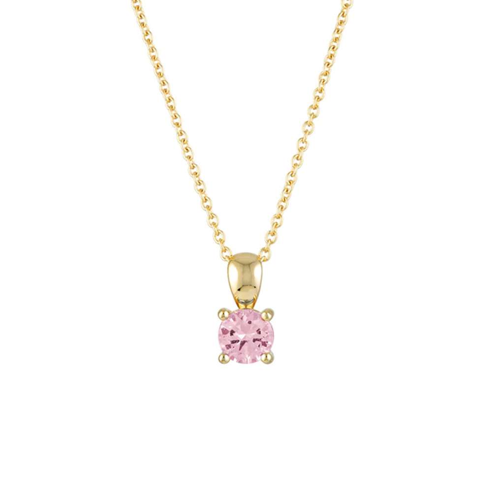 95184 <br> necklace 5mm round birthstone 16"+2" ext .925 Gold Plated - Image 14