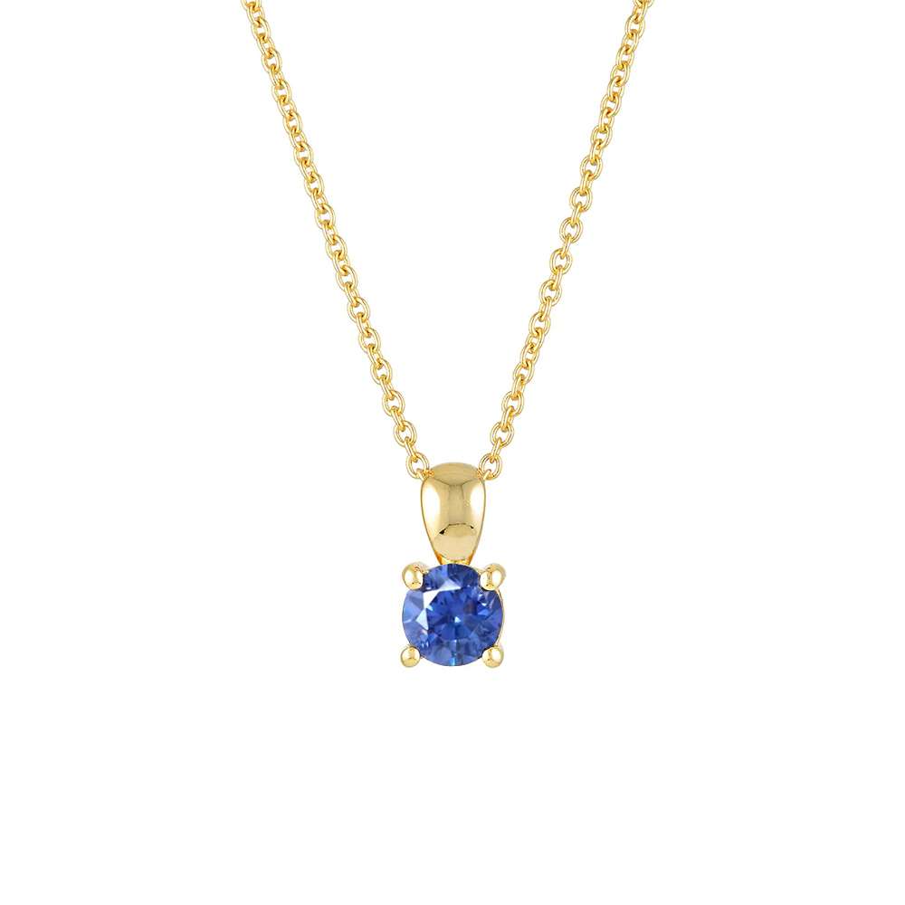 95184 <br> necklace 5mm round birthstone 16"+2" ext .925 Gold Plated - Image 13