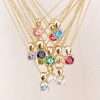 95184 <br> necklace 5mm round birthstone 16"+2" ext .925 Gold Plated - Thumbnail Image 3