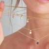 95184 <br> necklace 5mm round birthstone 16"+2" ext .925 Gold Plated - Thumbnail Image 2