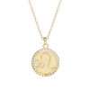 95140 <br> necklace zodiac symbol w/ CZ's  16"+2"ext  .925 Gold Plated - Thumbnail Image 6