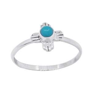 16646 <br>ring ZIA 9x9mm w/ 3mm Turquoise