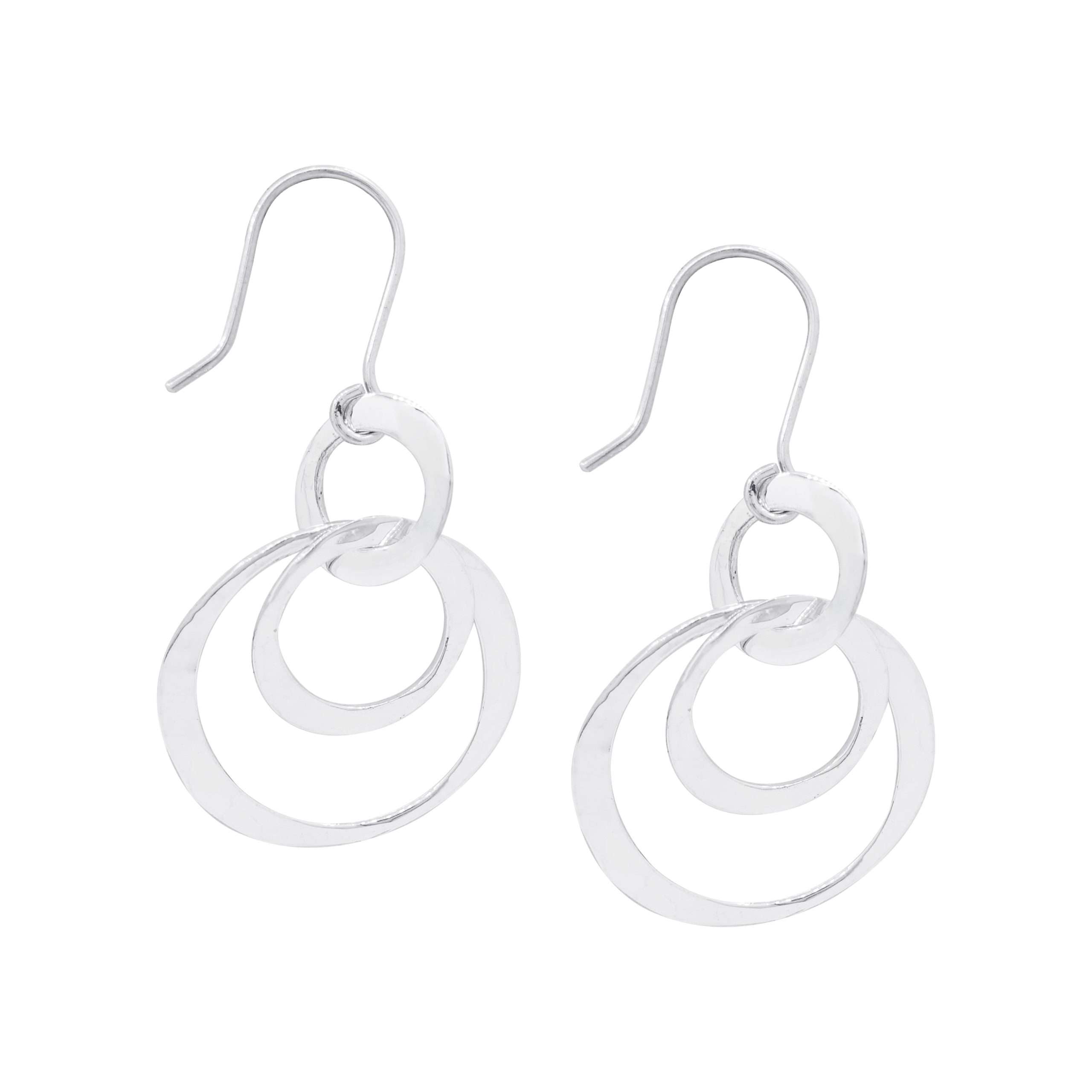 22374<br>earring 3 hammered circles - Image 1