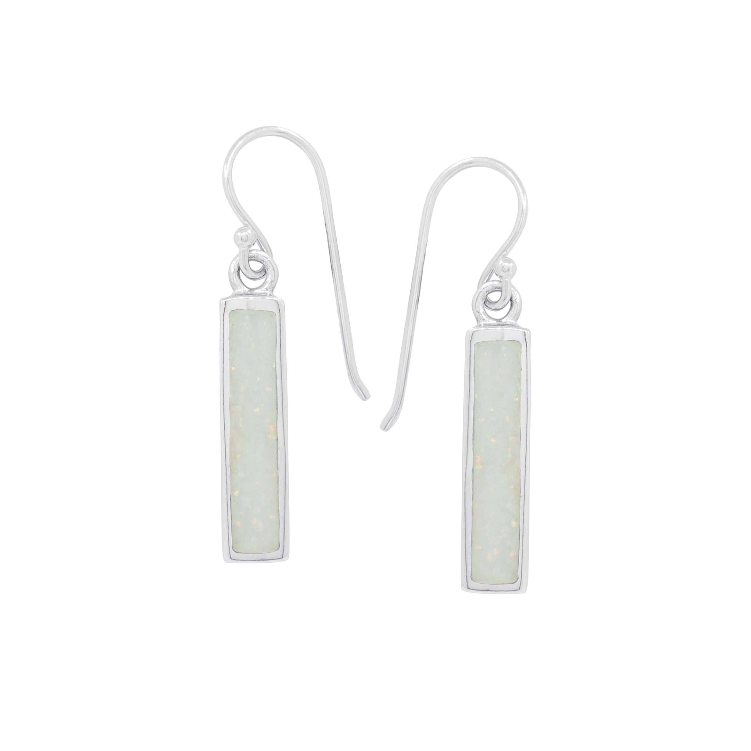 23588-wt<br>earring rectangle Opal - Image 1
