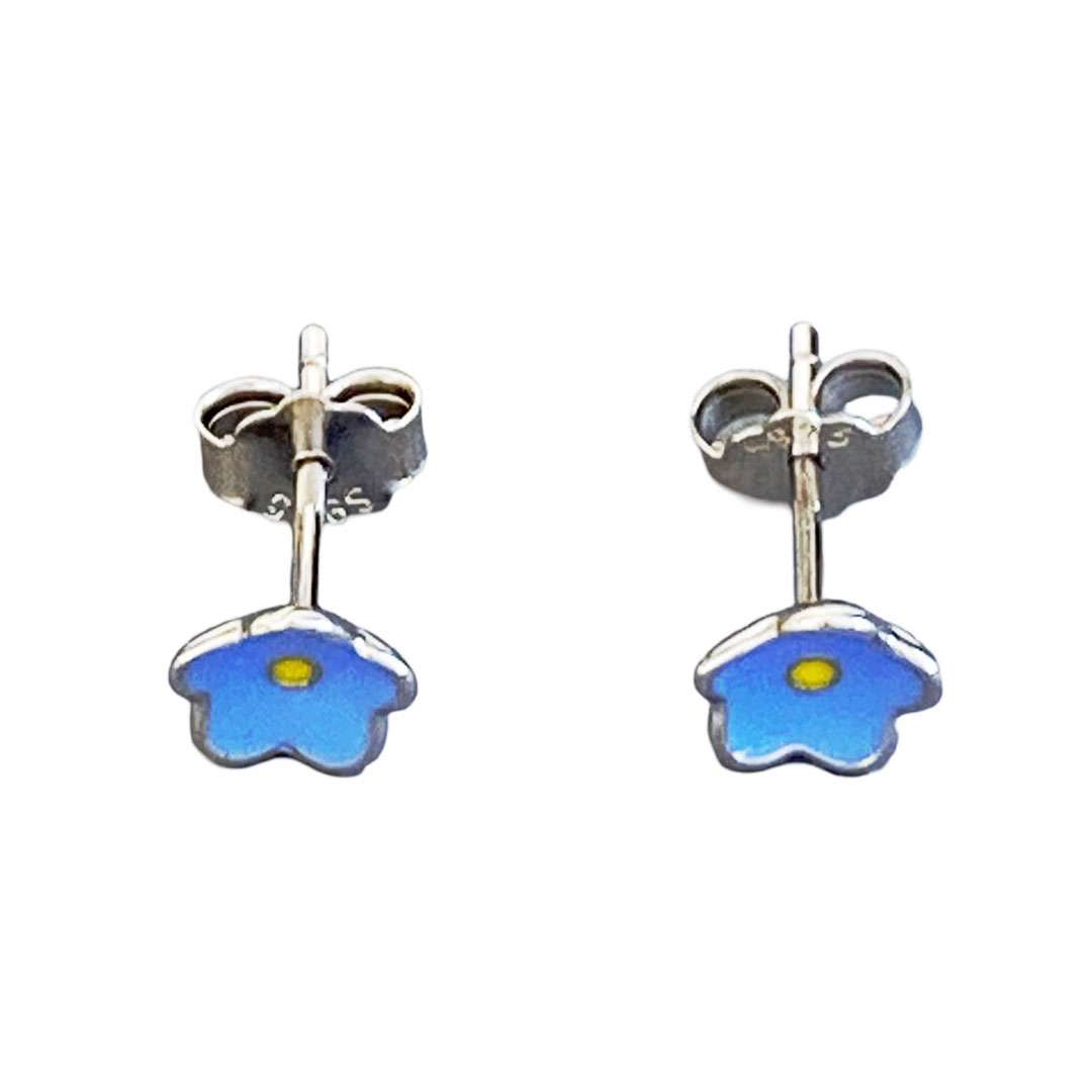 23146 <br> RP ear stud enamel flower 3 pairs - white, pink, blue - Image 10