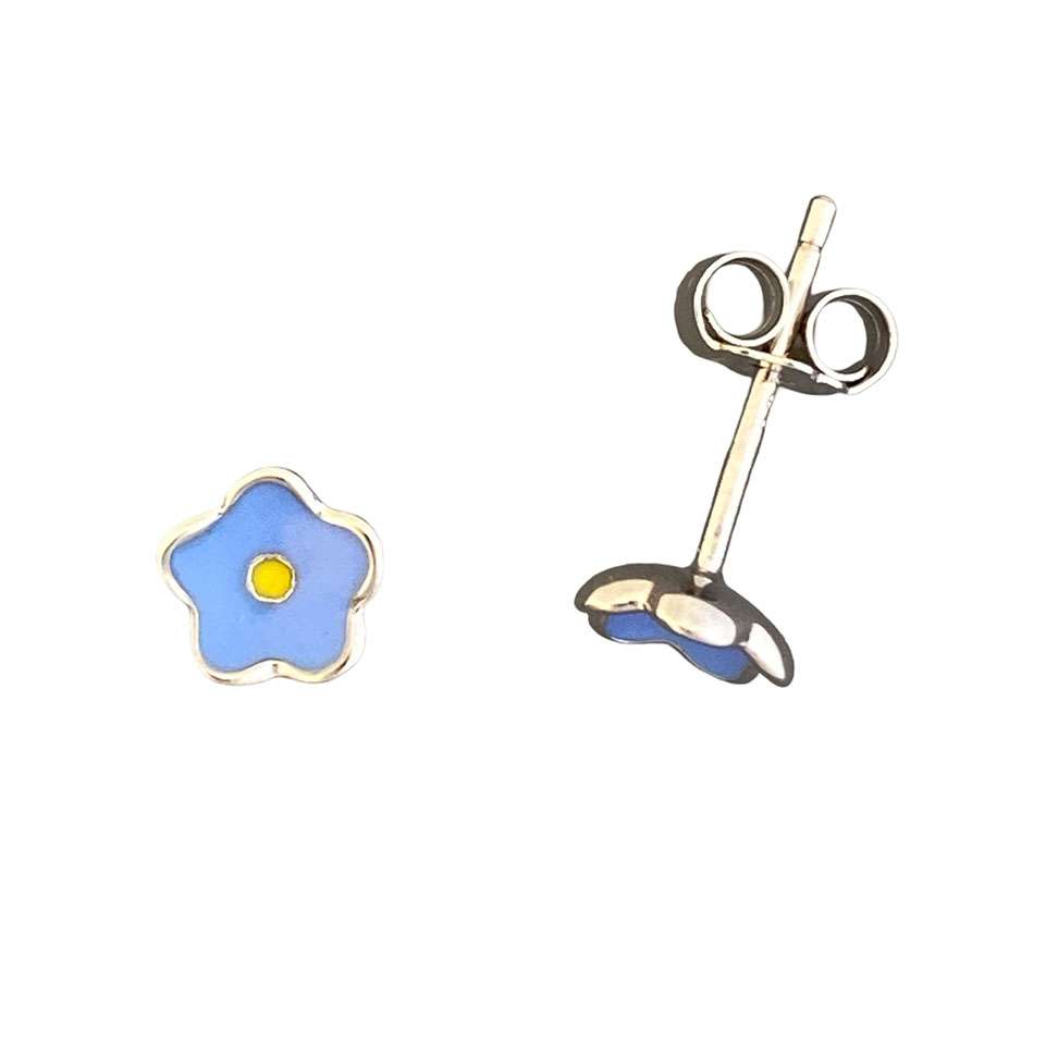 23146 <br> RP ear stud enamel flower 3 pairs - white, pink, blue - Image 11