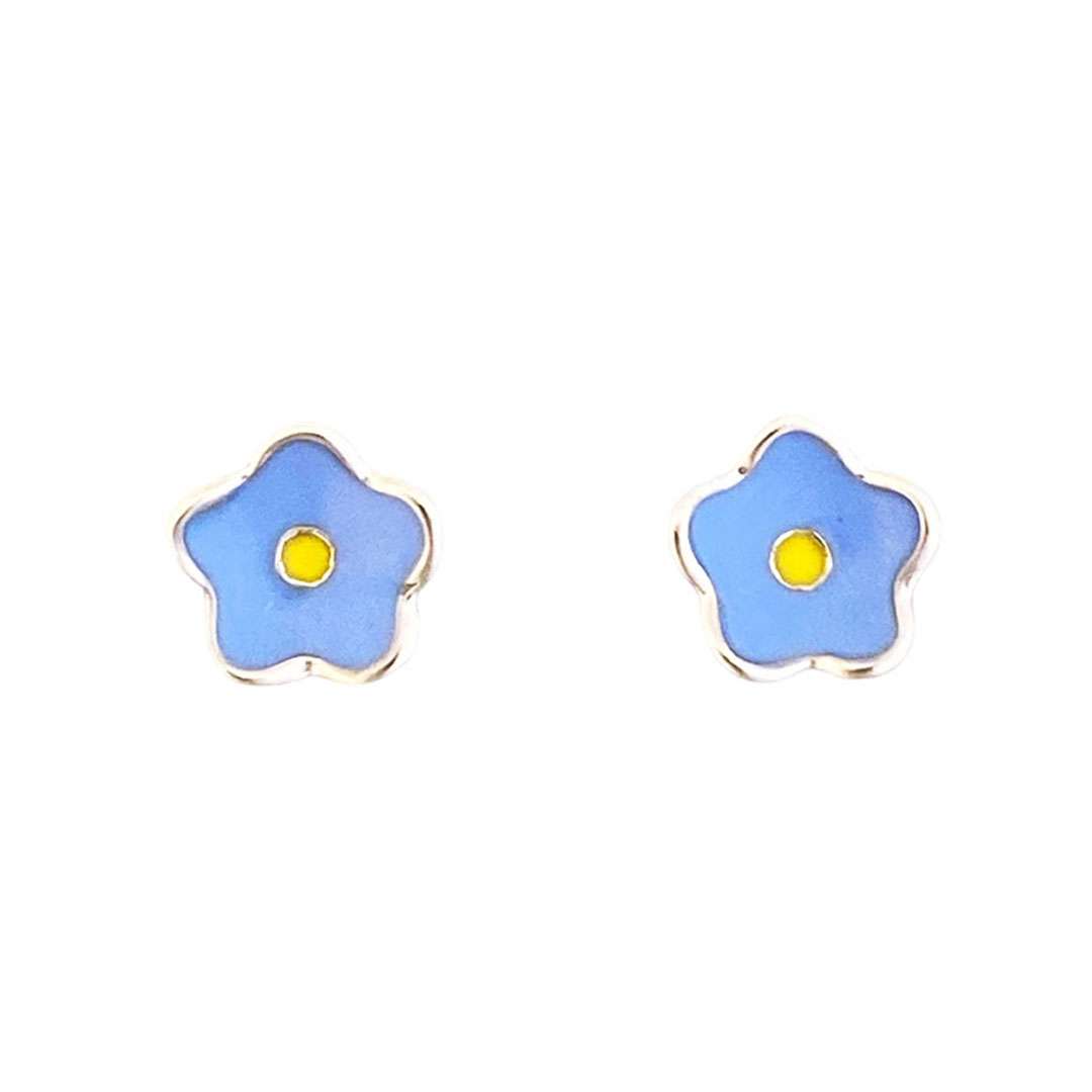 23146 <br> RP ear stud enamel flower 3 pairs - white, pink, blue - Image 9