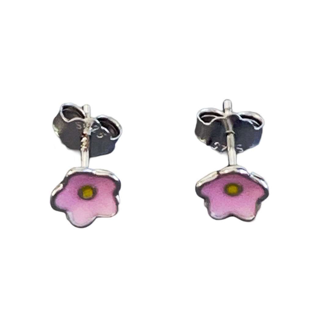 23146 <br> RP ear stud enamel flower 3 pairs - white, pink, blue - Image 7