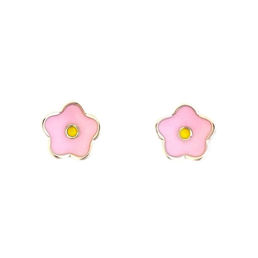 23146 <br> RP ear stud enamel flower 3 pairs - white, pink, blue - Image 8