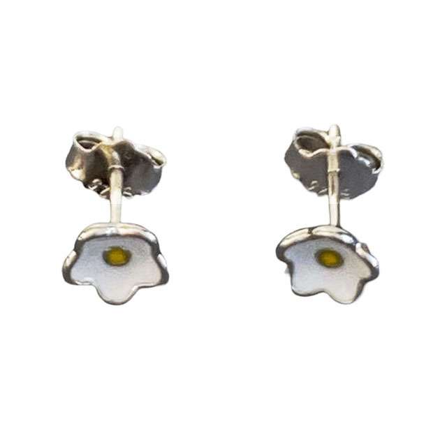 23146 <br> RP ear stud enamel flower 3 pairs - white, pink, blue - Image 5
