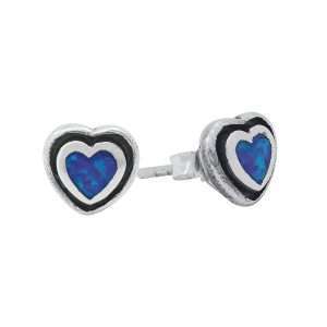 23559-bl<br>ear stud Opal heart