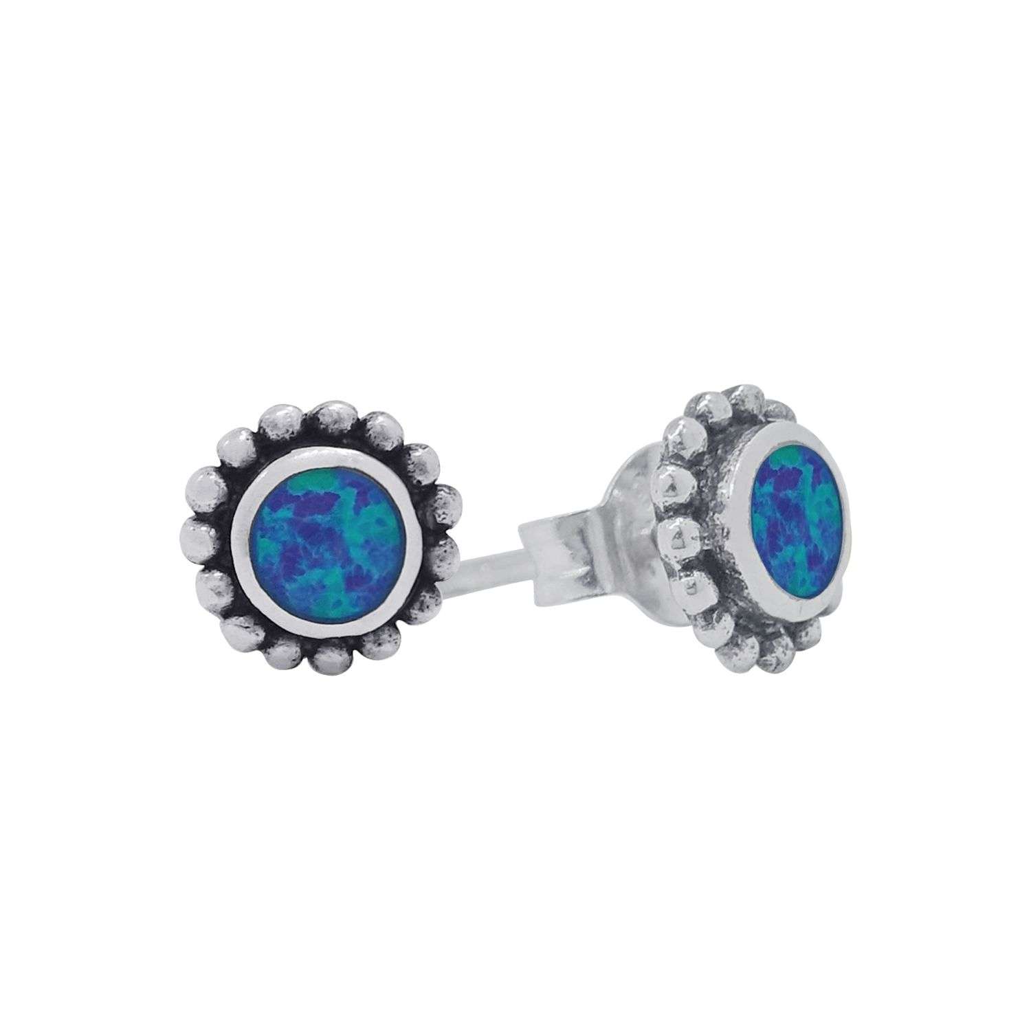 23562-bl<br>ear stud Opal beaded circle - Image 1