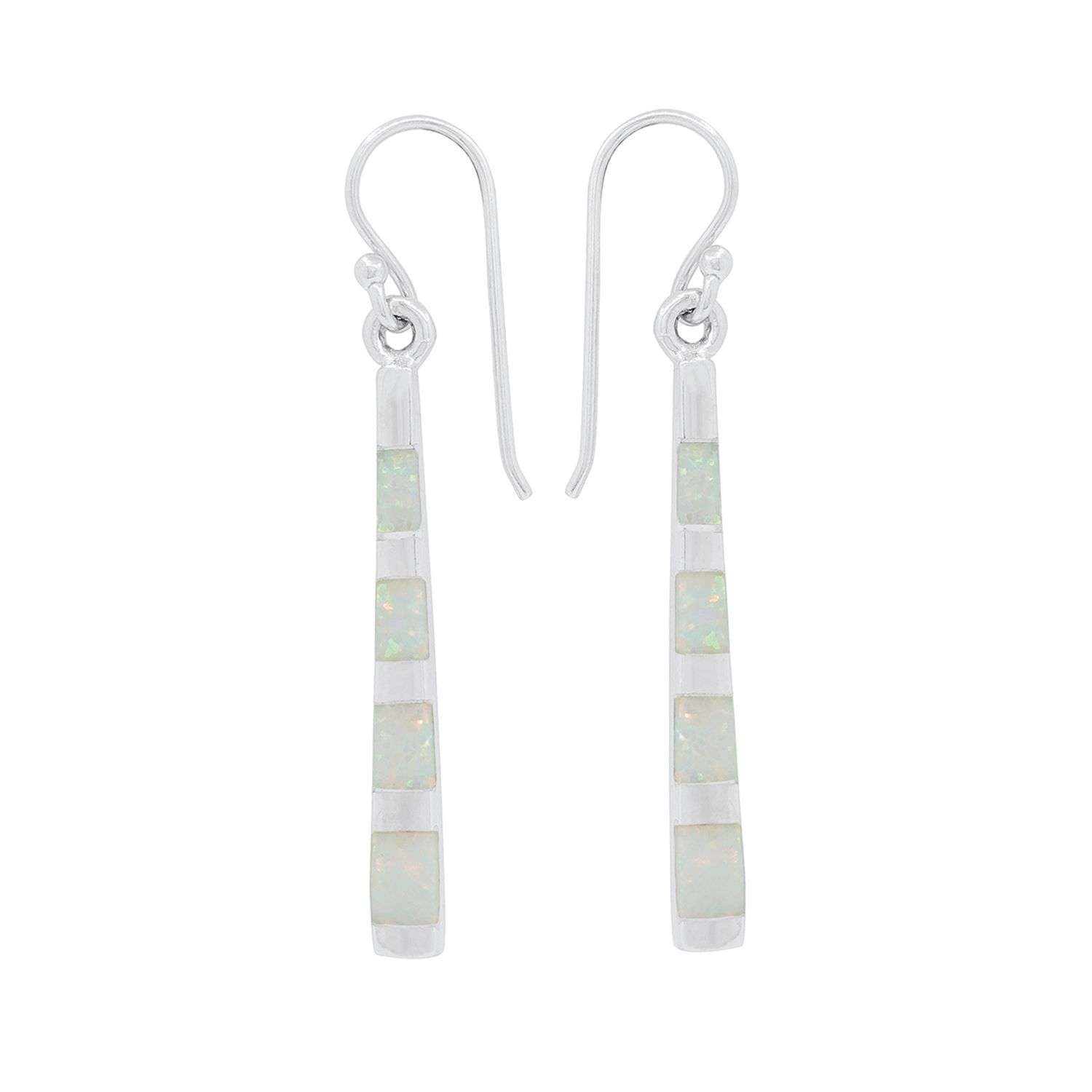 23589-wt<br>earring striped Opal - Image 1