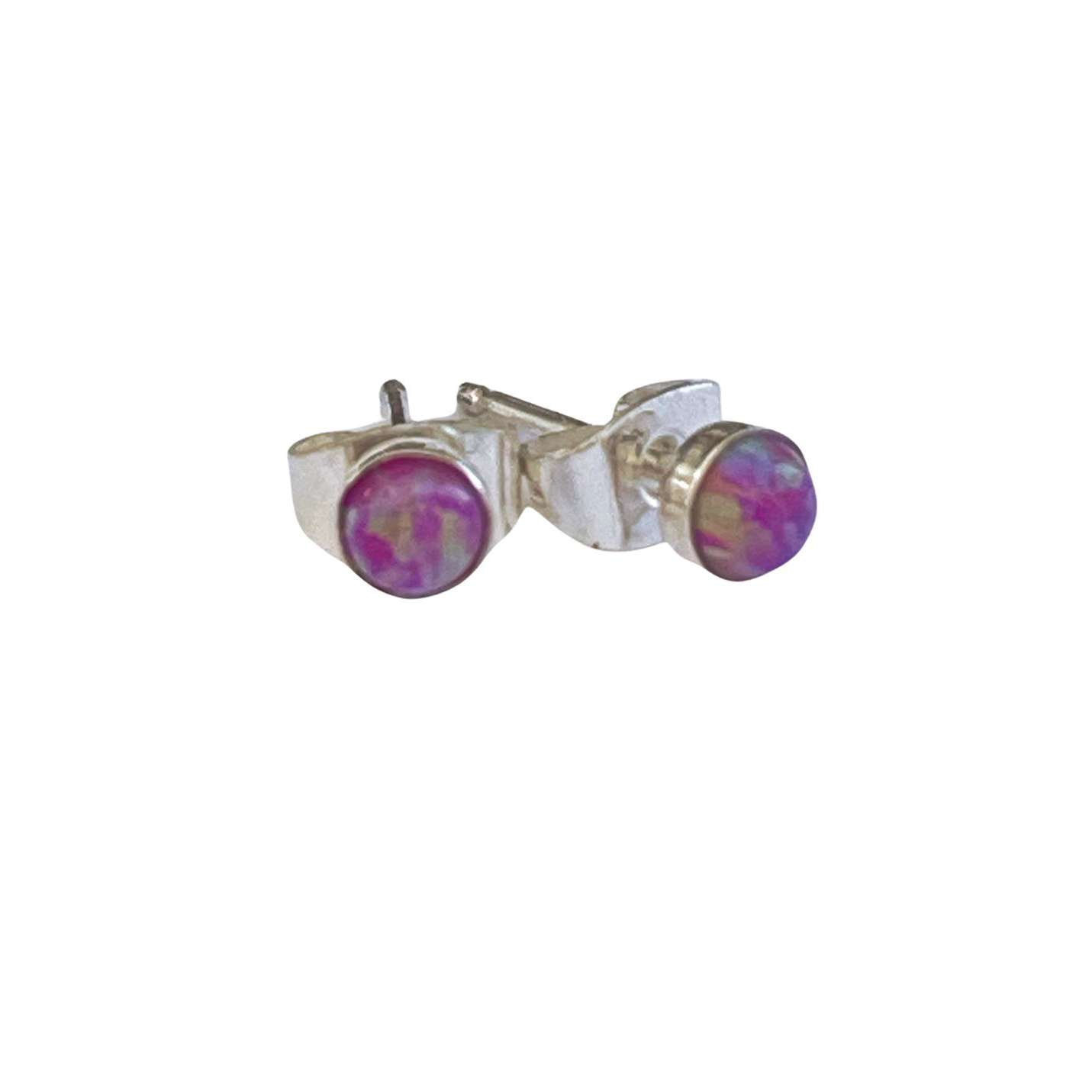 Close-Out-23593<br>ear stud Opal bezel 3mm - Image 1