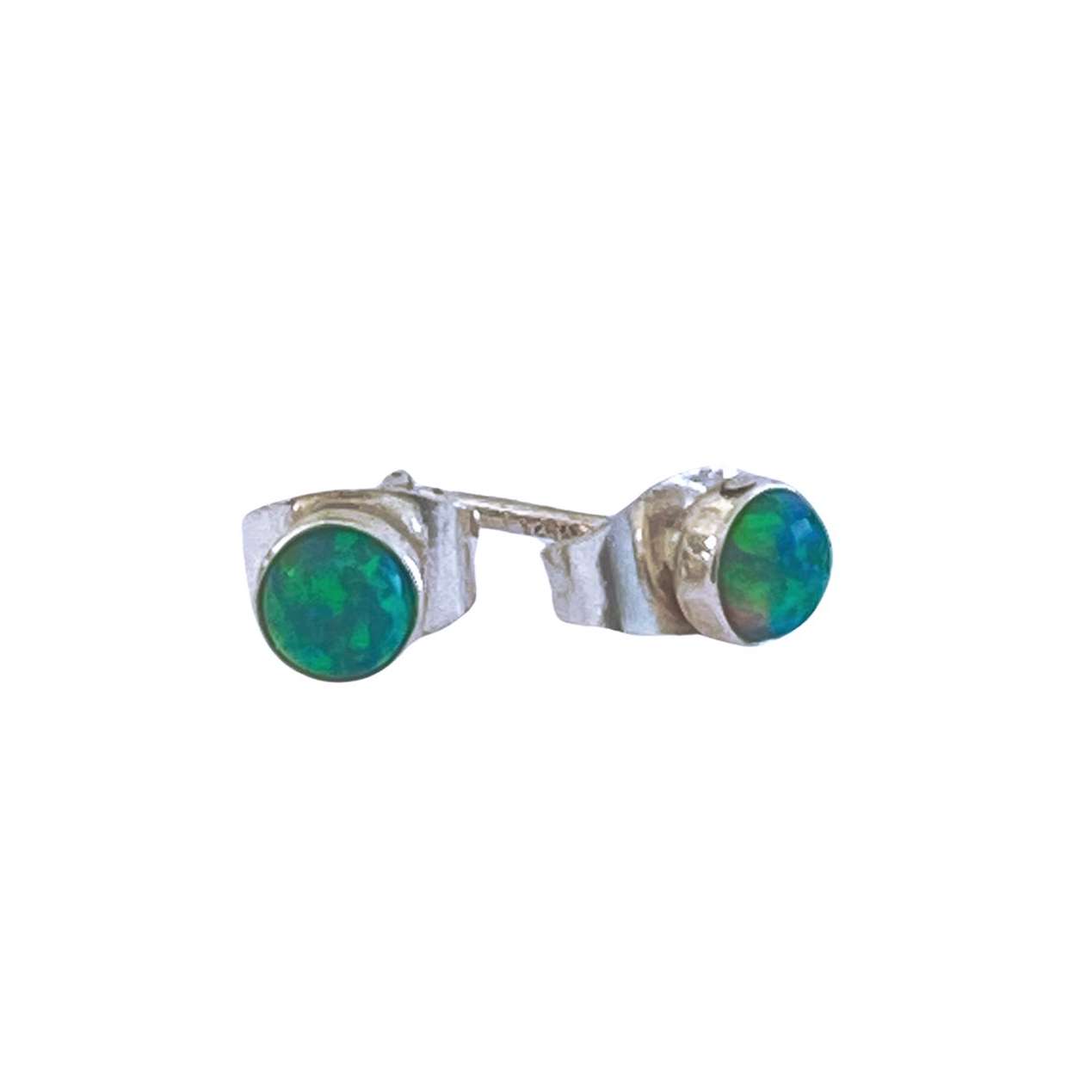 Close-Out-23594<br>ear stud Opal bezel 4mm - Image 1