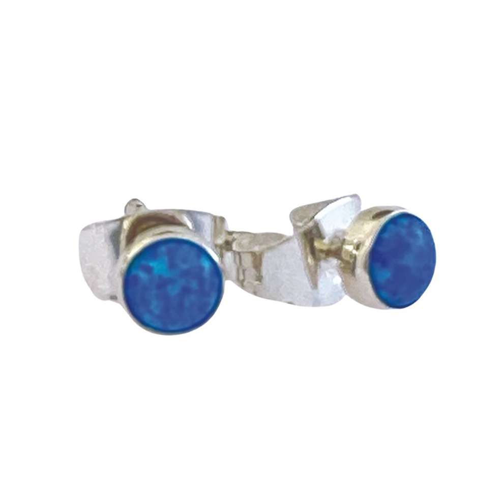 Close-Out-23595<br>ear stud Opal bezel 5mm - Image 1