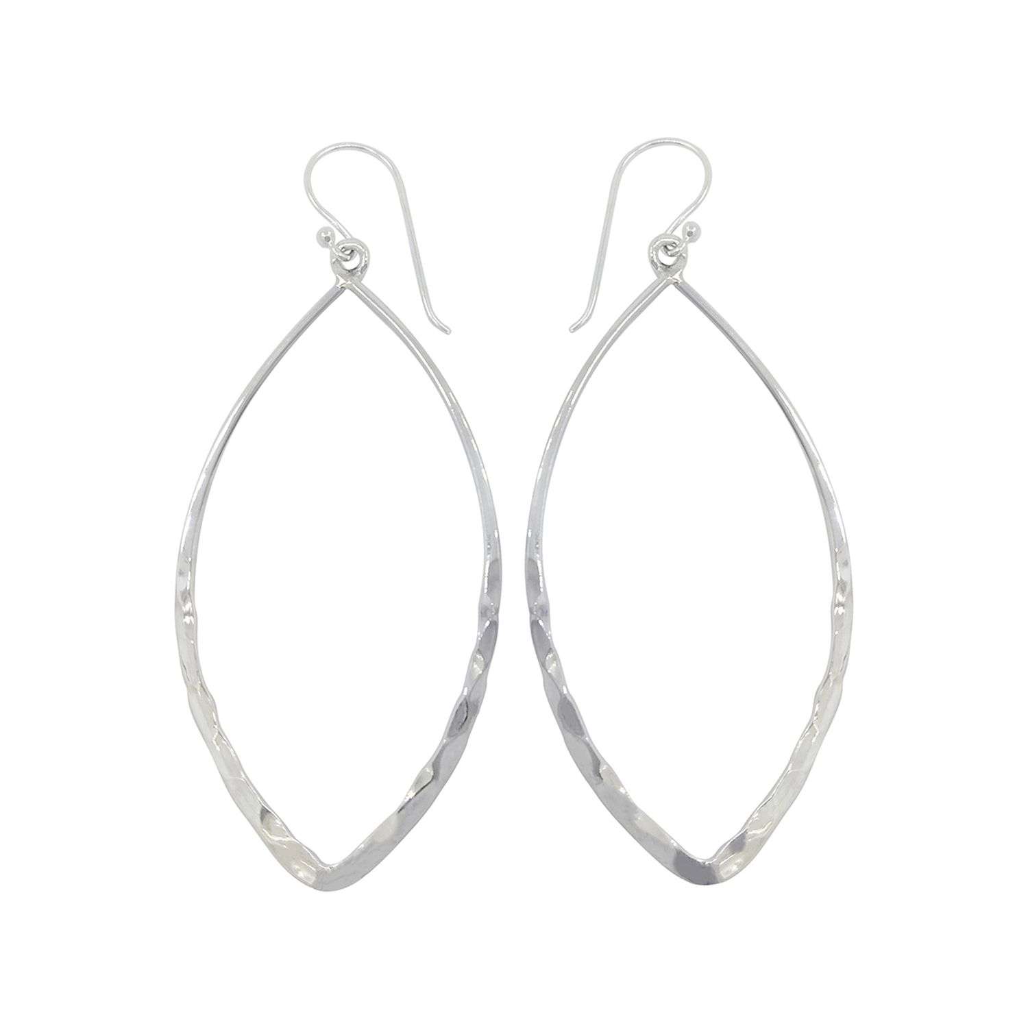23872<br>earring marquise hammered - Image 2