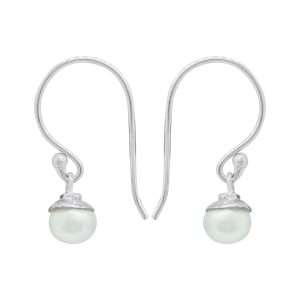 23957<br>earring freshwater pearl 5mm dangling wire