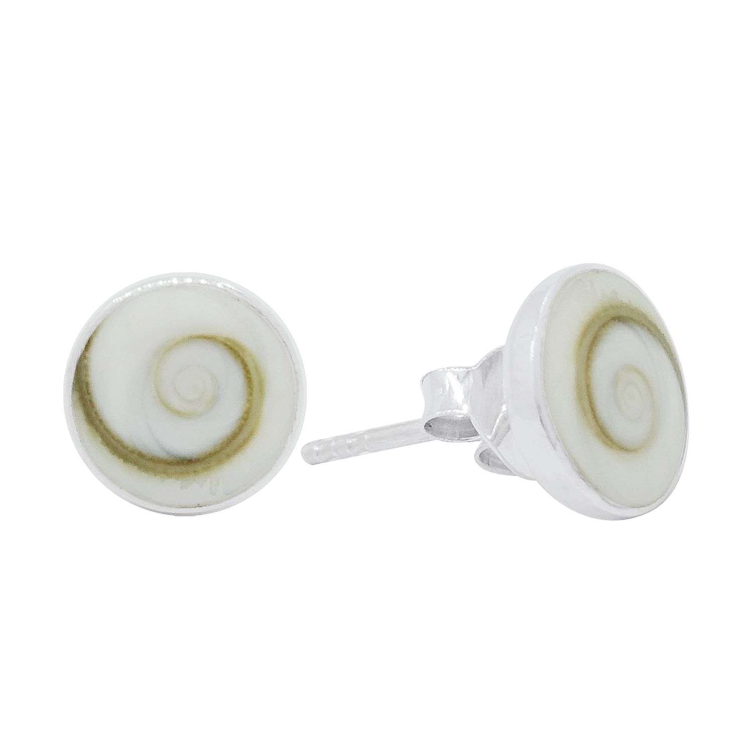25612<br>ear stud Shiva shell sm rd - Image 1