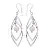 26240 <br> earring 2 hammered swirls w/ freshwater pearl - Thumbnail Image 1