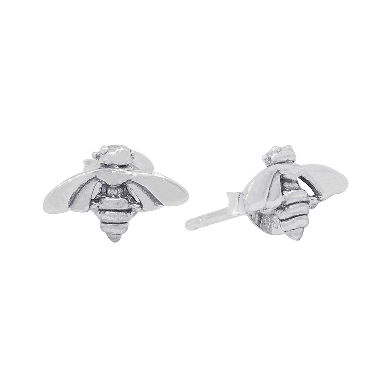 Close-Out-26288 <br> ear stud bumble bee 925- Sold in 2's - Image 1