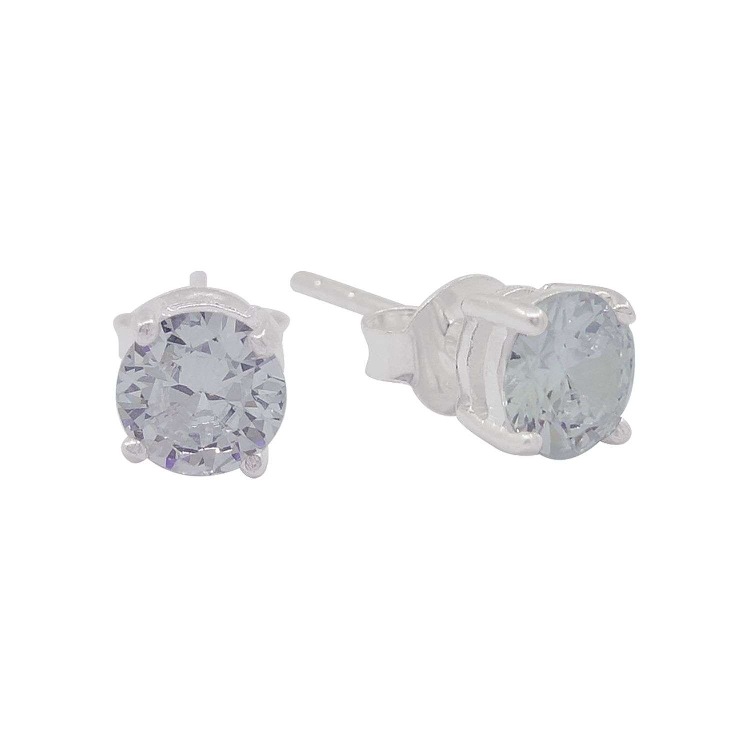 26305<br>ear stud CZ 5mm round - Image 1