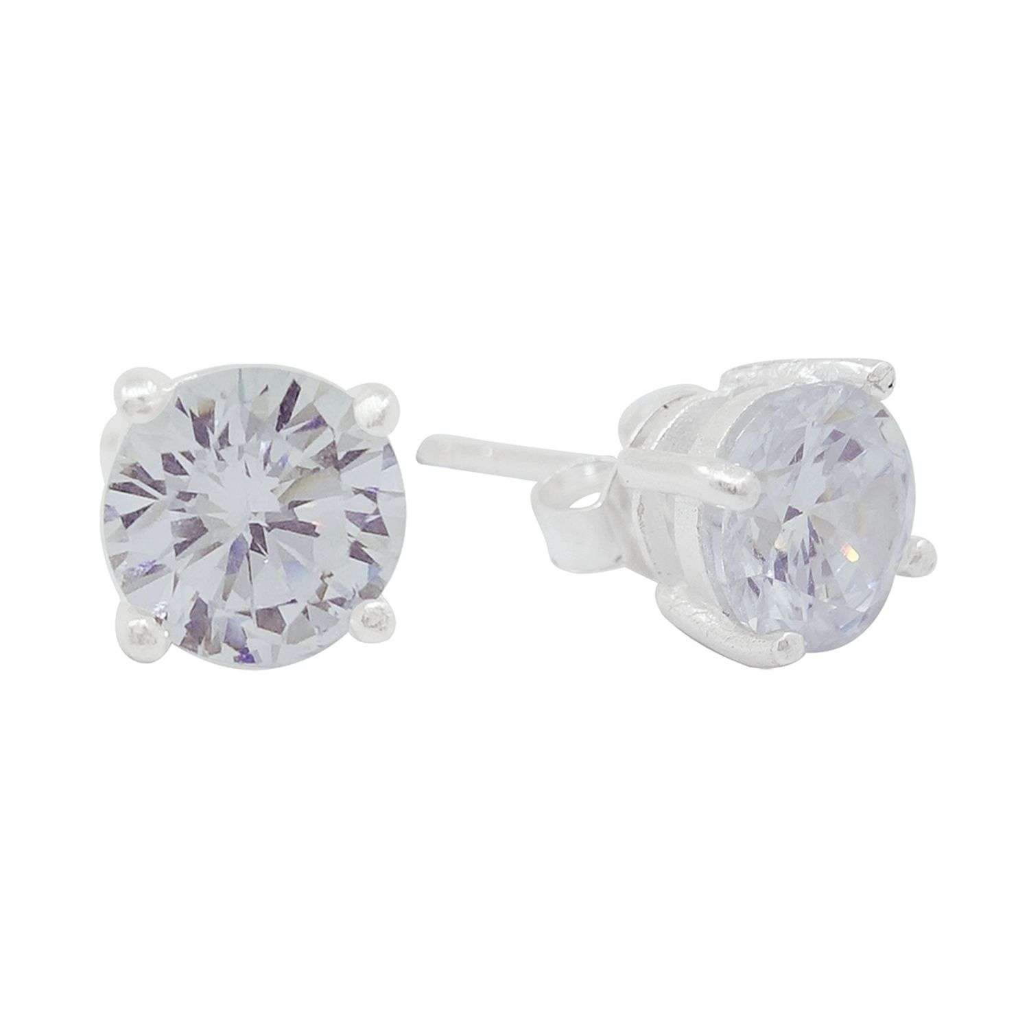 26306<br>ear stud CZ 6mm round - Image 1