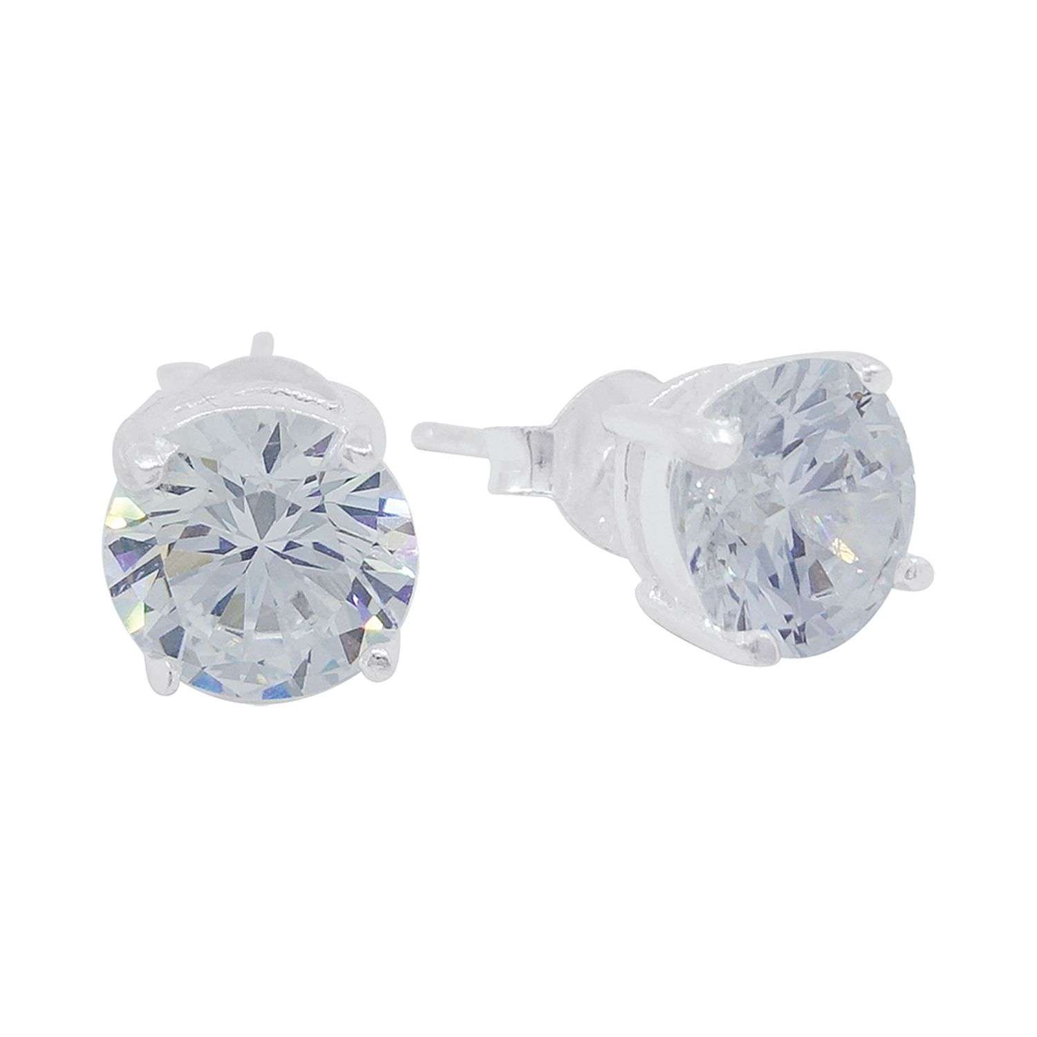 26307<br>ear stud CZ 7mm round - Image 1