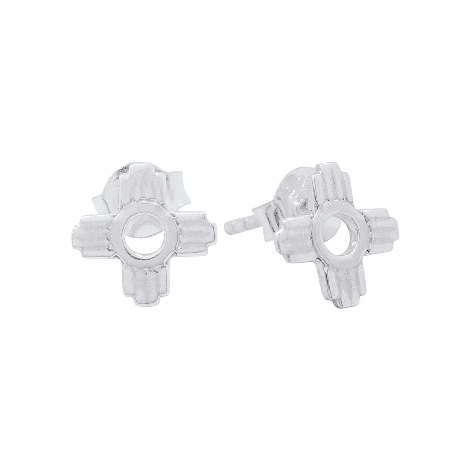26646<br>ear stud ZIA 9x9mm - Sold in 2's - Image 1