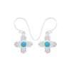 26649 <br> earring ZIA 14x14mm w/ 4mm Turquoise cab - Thumbnail Image 1