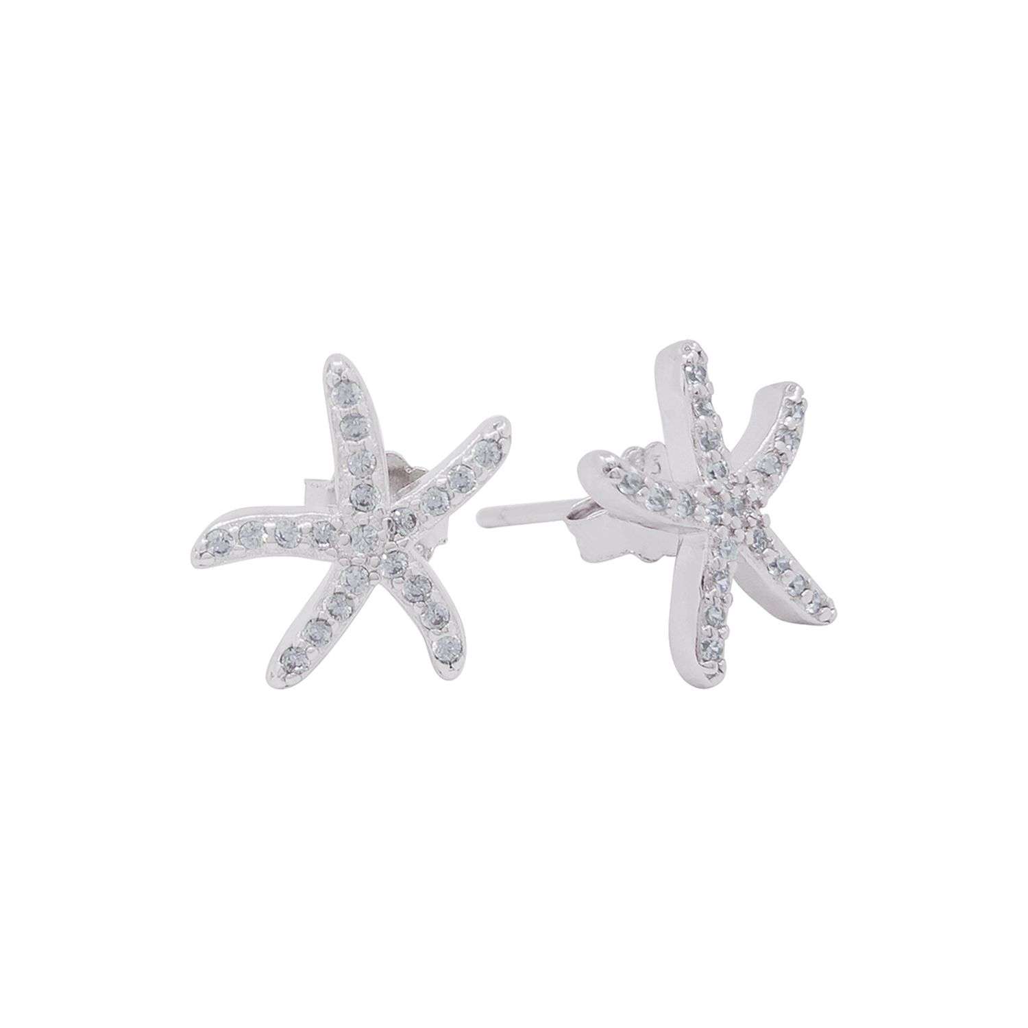27121<br>ear stud PAVE CZ starfish RP - Image 1