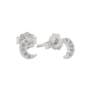 27126<br>ear stud PAVE CZ tiny moon RP
