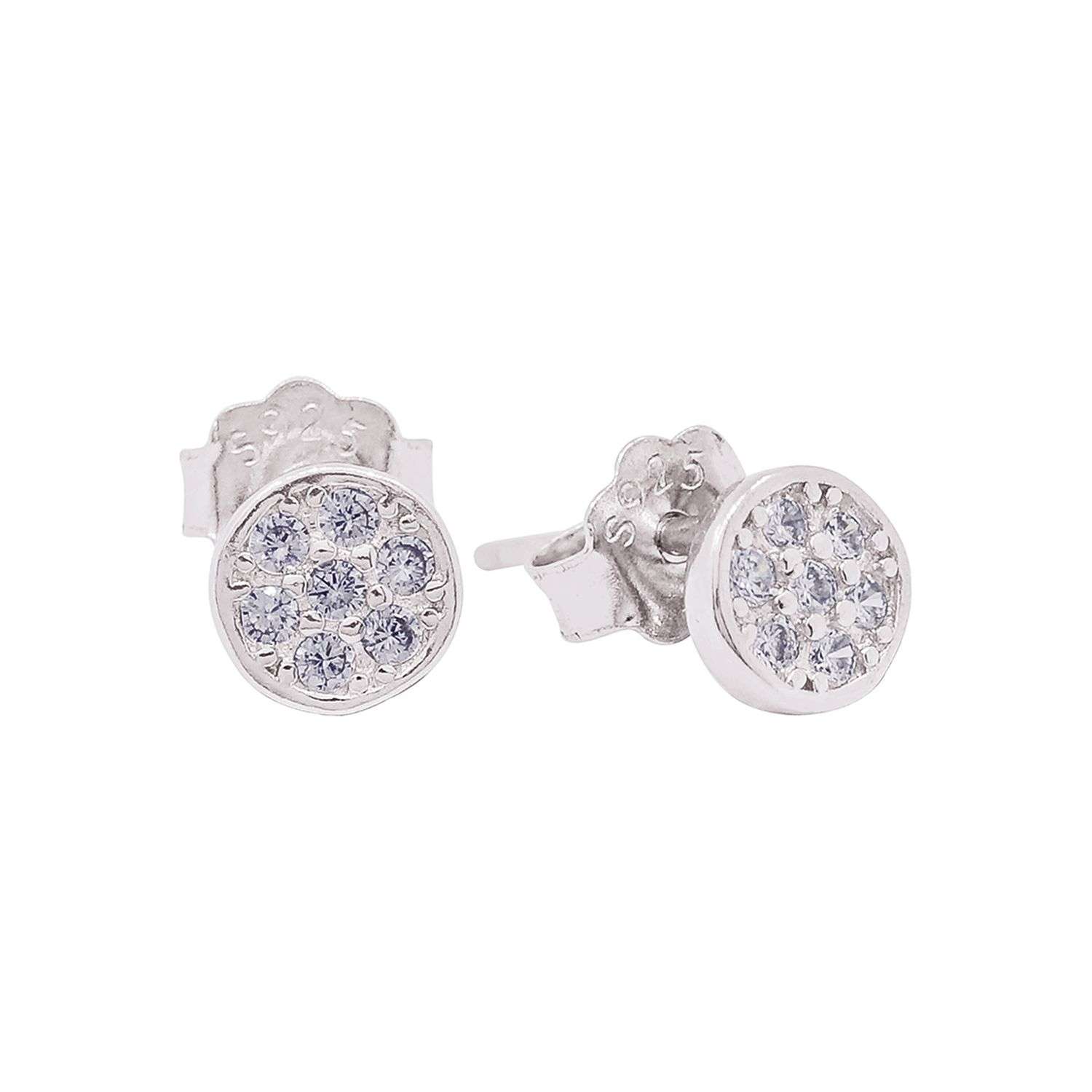 27138<br>ear stud PAVE CZ tiny round RP - Image 1