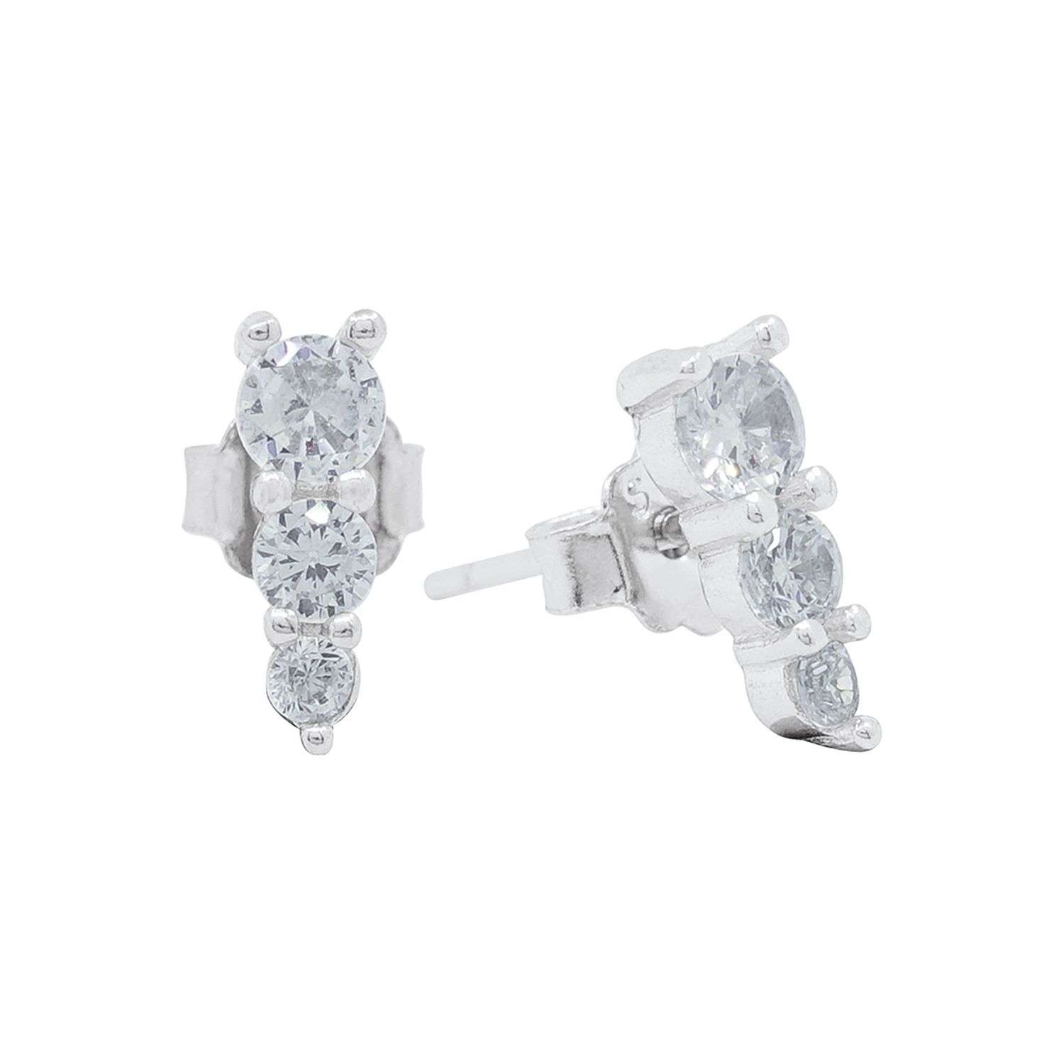 27152<br>ear stud CZ 3 graduated sizes RP - Image 1