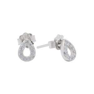 Close-Out-27154<br>ear stud PAVE CZ teardrop RP