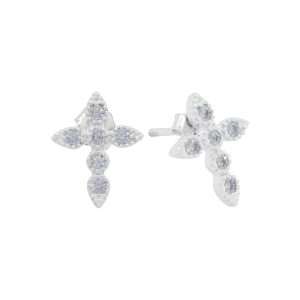 27186<br>ear stud CZ cross .925  RP