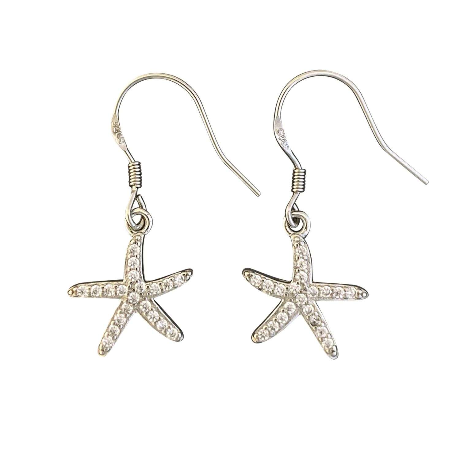 27220 <br> earring starfish pave Sterling Silver RP - Image 1