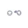 Close-Out-27240 <br> ear stud CZ smiley face outline .925 RP - Thumbnail Image 1