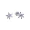 Close-Out-27249 <br> ear stud 5 petal CZ Maple Leaf w/ bead center .925 RP - Thumbnail Image 1