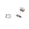 27250 <br> ear stud cat face w/ CZ  8*7.5mm  .925 - Thumbnail Image 1