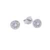 Close-Out-27276 <br> ear stud CZ filled circle w/ 3mm shell pearl  .925 RP - Thumbnail Image 1
